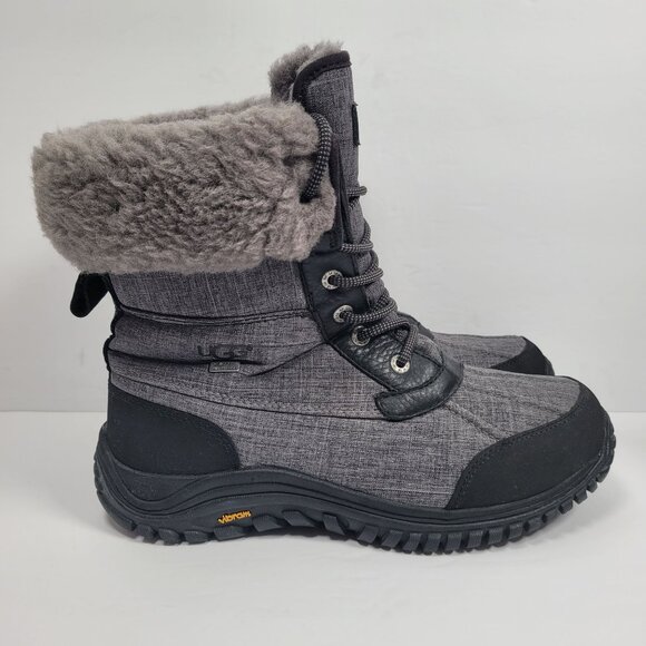 UGG Adirondack II Women's Gray And Black Snow Boots S/N1005589 US Size 10 - Picture 1 of 11
